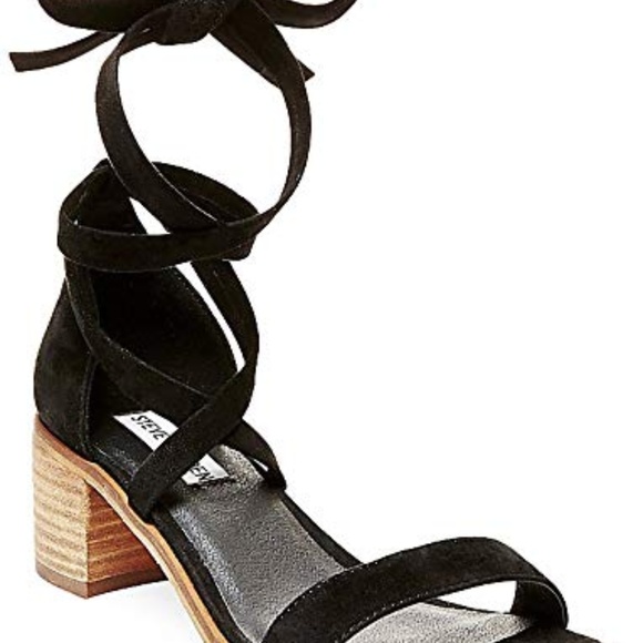 Steve Madden Rizzaa Black Suede Lace Up Sandal 5 - Picture 4 of 5